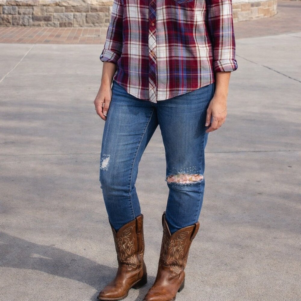 Aeropostale High Waisted Jeggings - Hand-Modified Distressed Patchwork